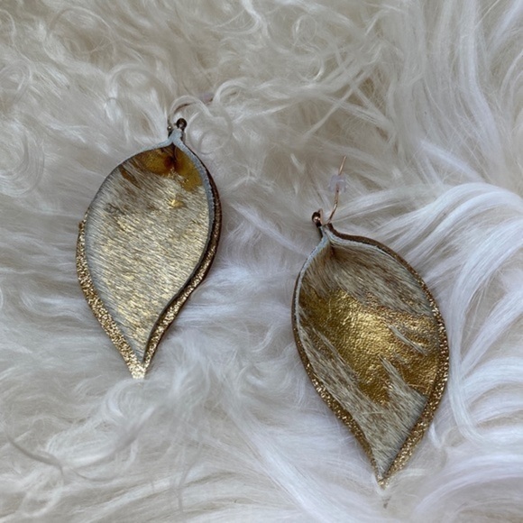 Free People Leather Metallic Earrings - Picture 1 of 7